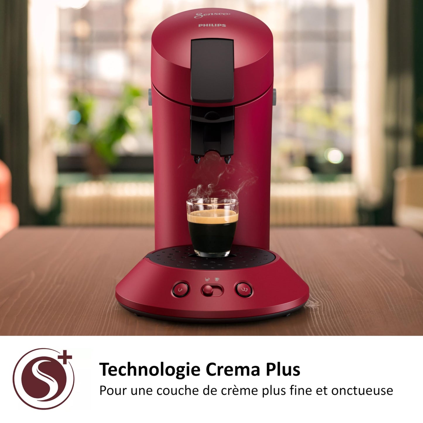 Brewia SENSEO Original Plus Machine à Café à Dosettes, Rouge CSA210/91