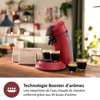 Brewia SENSEO Original Plus Machine à Café à Dosettes, Rouge CSA210/91