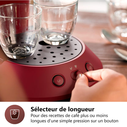 Brewia SENSEO Original Plus Machine à Café à Dosettes, Rouge CSA210/91