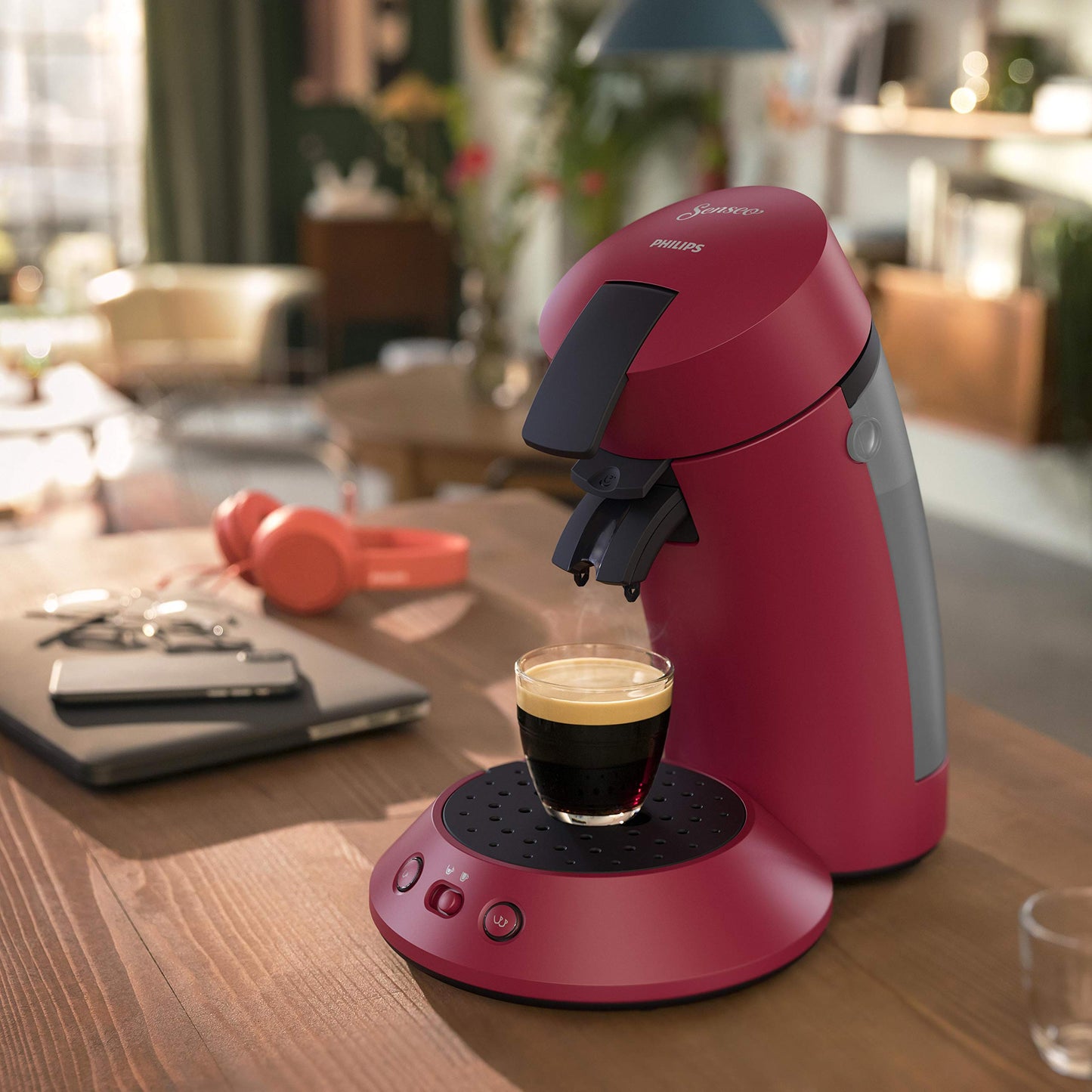 Brewia SENSEO Original Plus Machine à Café à Dosettes, Rouge CSA210/91